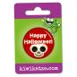 Preview: Ansteckbutton Happy Halloween Totenkopf an Eurolochkarte